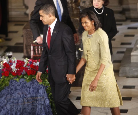 Barack estuvo acompañado por su esposa Michelle Robinson Obama