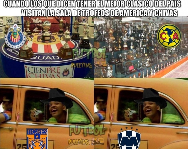 Clásico Regio vs. Clásico Nacional en memes