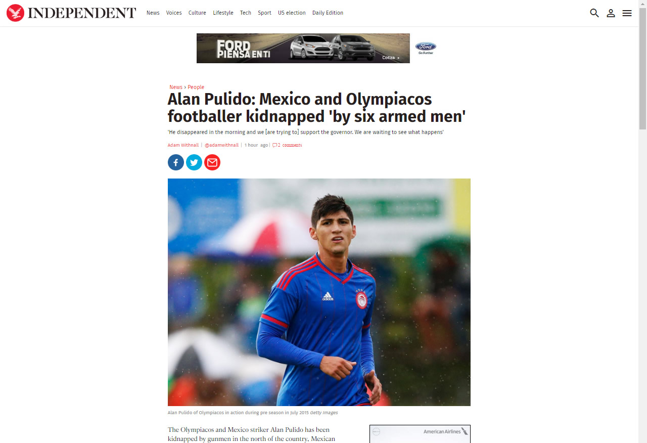 Trasciende en el mundo secuestro de Pulido