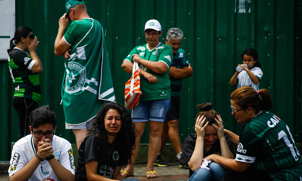 Aficionados  lloraron al Chapecoense