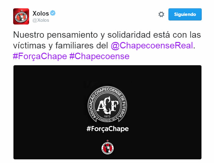 El mundo del futbol se conduele por tragedia del Chapecoense