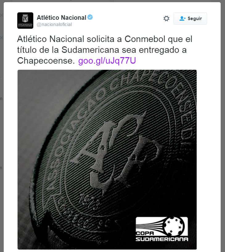 El mundo del futbol se conduele por tragedia del Chapecoense