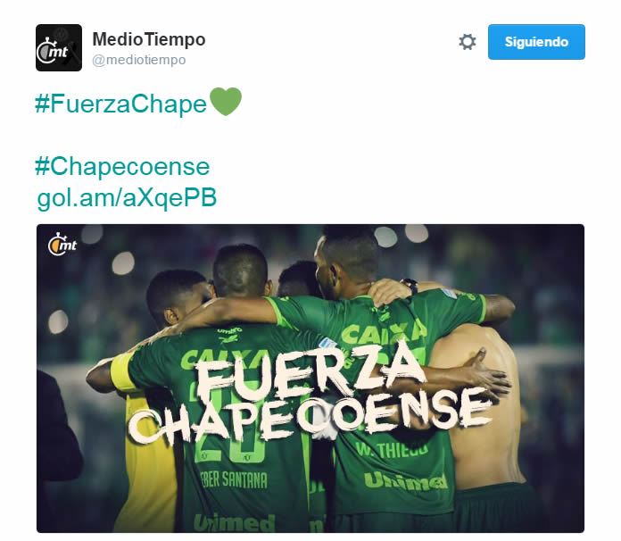 El mundo del futbol se conduele por tragedia del Chapecoense