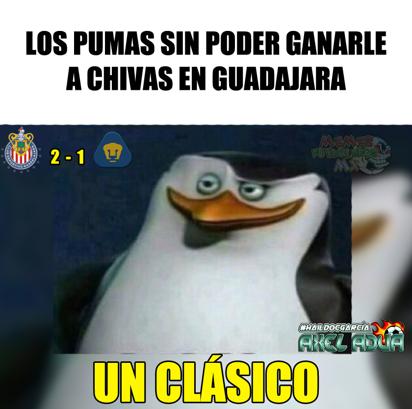 Pumas no se quita paternidad de Chivas y los memes lo saben.