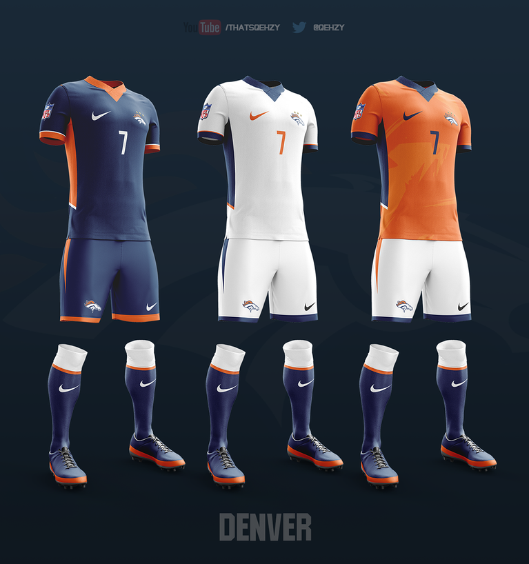 Si los equipos de la NFL jugaran futbol, vestirían así