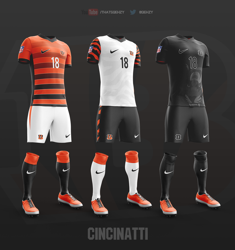 Si los equipos de la NFL jugaran futbol, vestirían así