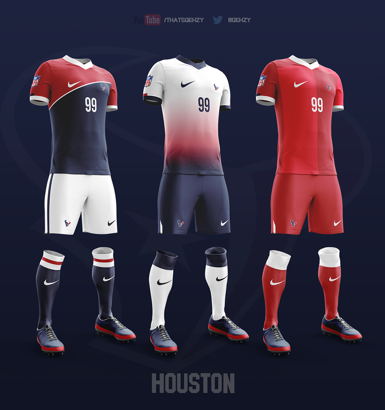 Si los equipos de la NFL jugaran futbol, vestirían así