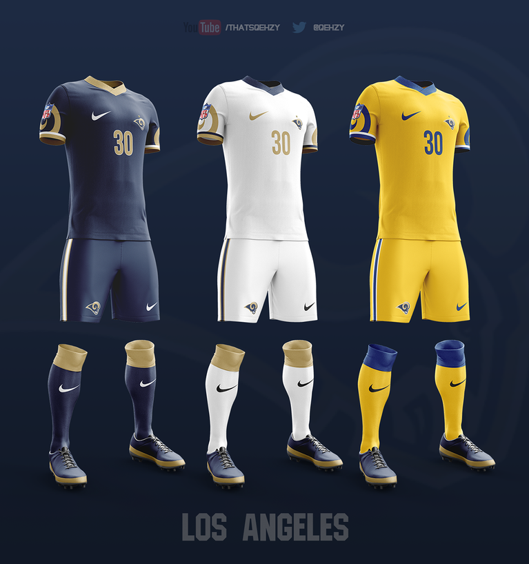 Si los equipos de la NFL jugaran futbol, vestirían así