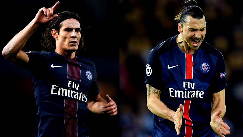 Cavani se quedó a un gol del sueco Zlatan.
