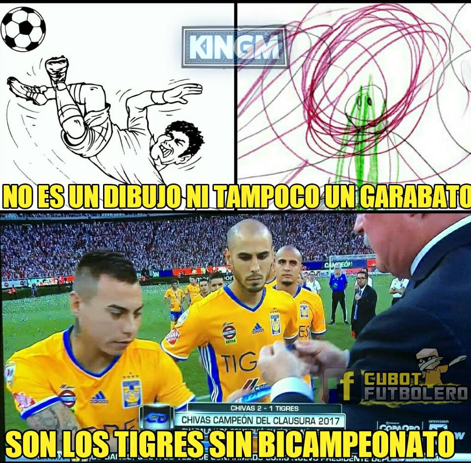 Mejores memes de la gran final del C2017 de la Liga MX entre Chivas y Tigres.