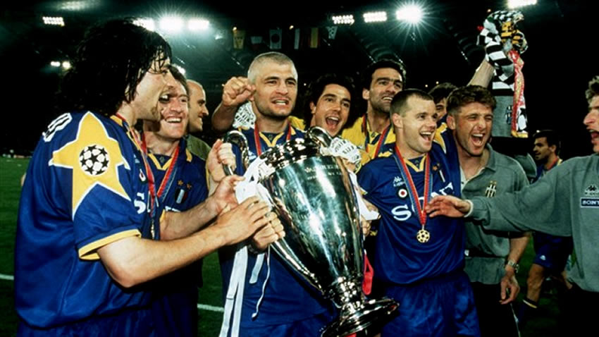 Juventus, campeón de la Champions en la temporada 1995-96; derrotó al Ajax.