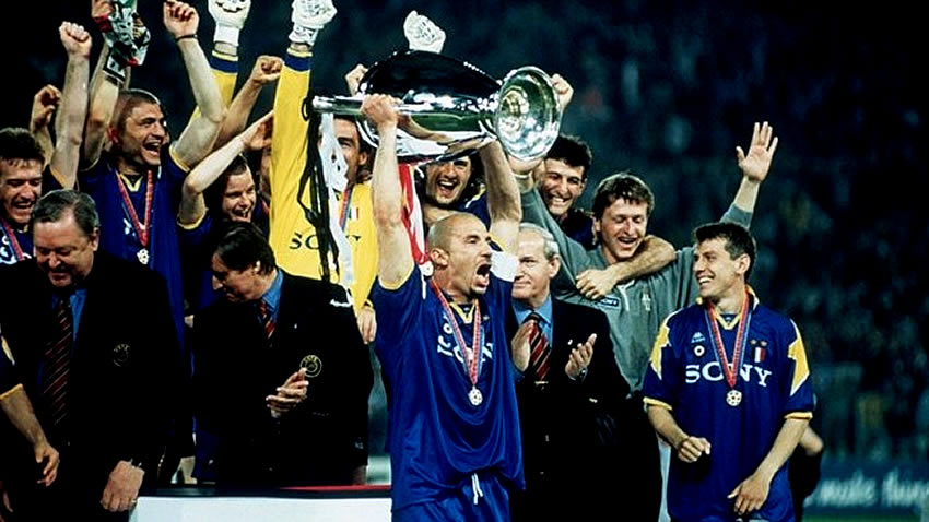 Juventus, campeón de la Champions en la temporada 1995-96; derrotó al Ajax.