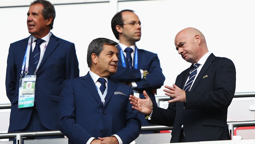 Infantino, presidente de FIFA, presente en el Portugal-México.