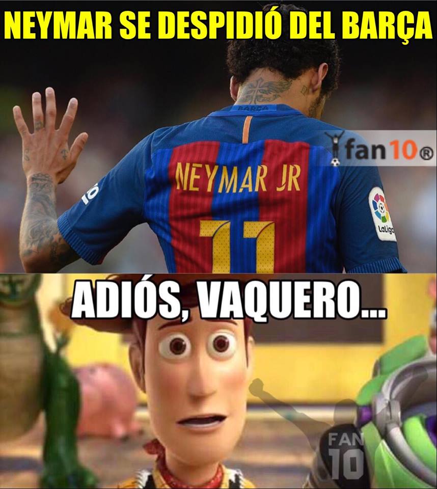 El adiós de Neymar al Barça, en Memes
