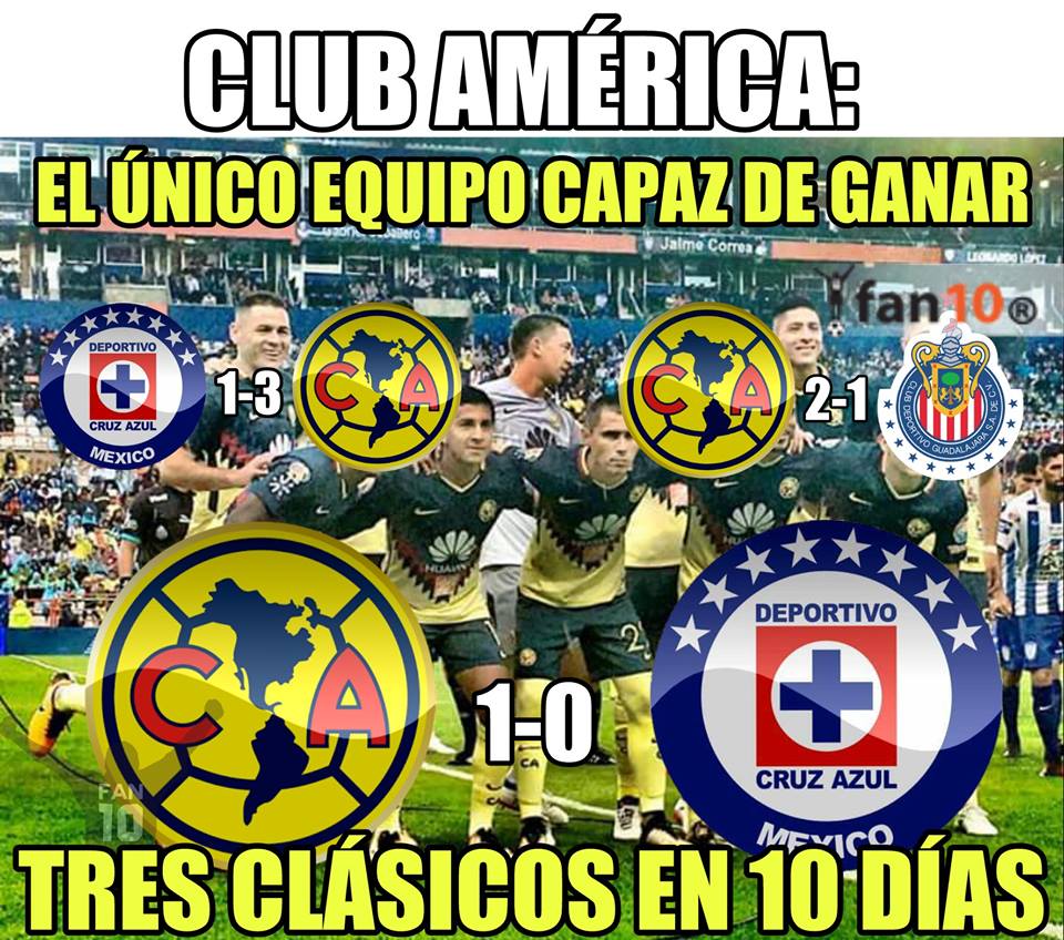 Memes del América 1-0 Cruz Azul de octavos de final de Copa MX Apertura 2017.