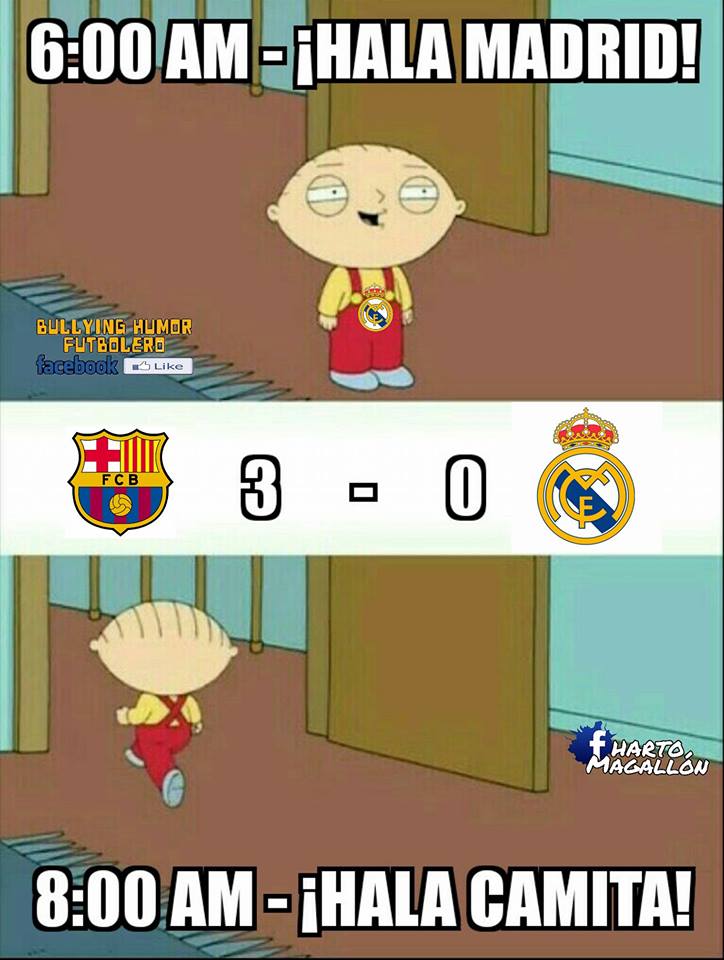 Igual que el Barcelona ante Real Madrid, los memes fueron catedráticos