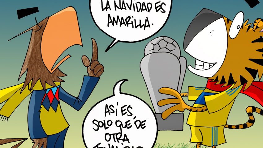 Distinta tonalidad de amarillo a la Navidad