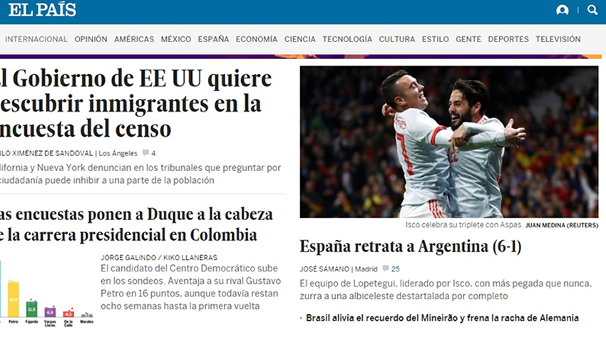 España goleó a Argentina en el Metropolitano 