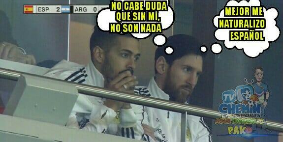 Mejores memes del España 6-1 Argentina de la Fecha FIFA rumbo al Mundial 2018.