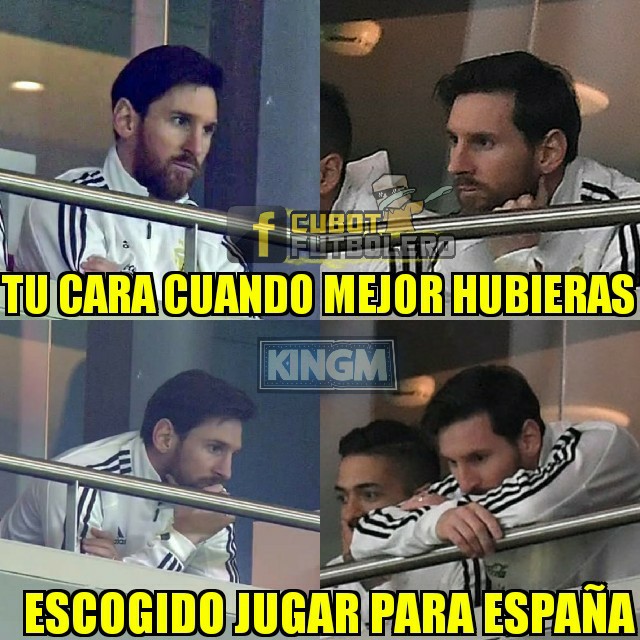 Mejores memes del España 6-1 Argentina de la Fecha FIFA rumbo al Mundial 2018.