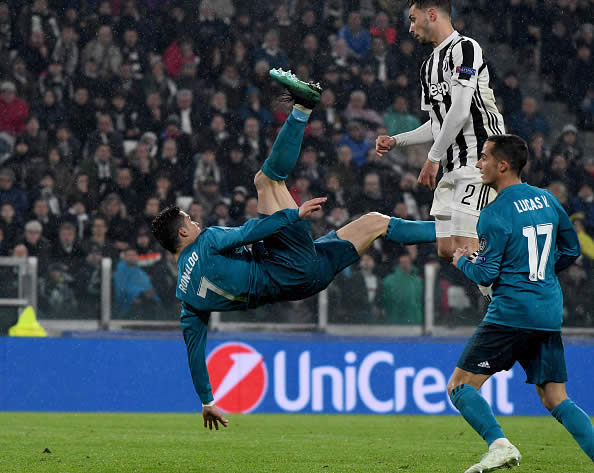 Cristiano Ronaldo marcó una chilena de antología en Champions