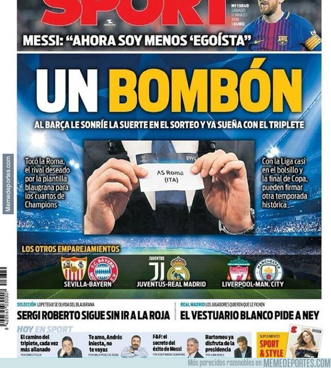 Los mejores memes de la remontada en el AS Roma vs. FC Barcelona de la Champions