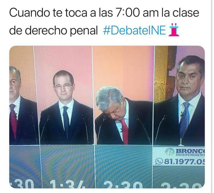Ríete a carcajadas con los mejores memes del debate presidencial México 2018.