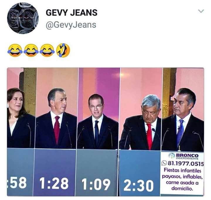 Ríete a carcajadas con los mejores memes del debate presidencial México 2018.
