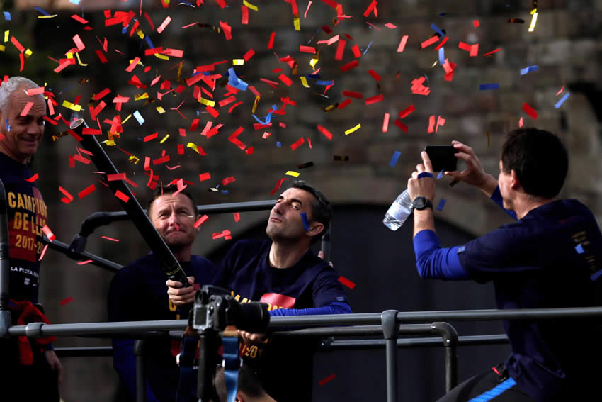 FC Barcelona celebra sus títulos de Liga España y Copa del Rey