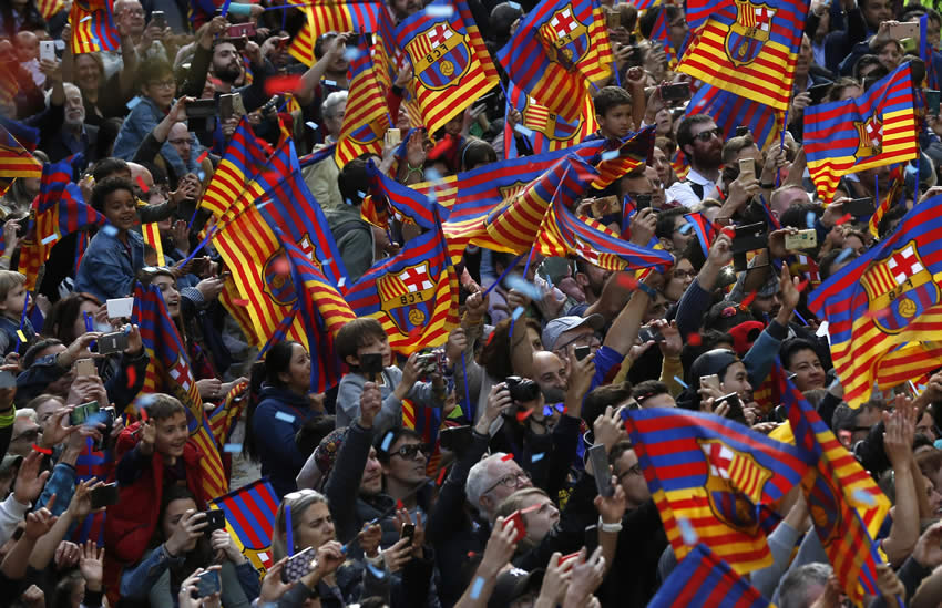 FC Barcelona celebra sus títulos de Liga España y Copa del Rey