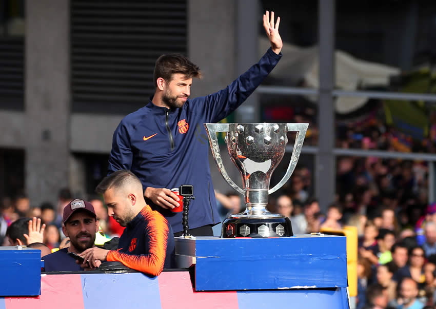 FC Barcelona celebra sus títulos de Liga España y Copa del Rey
