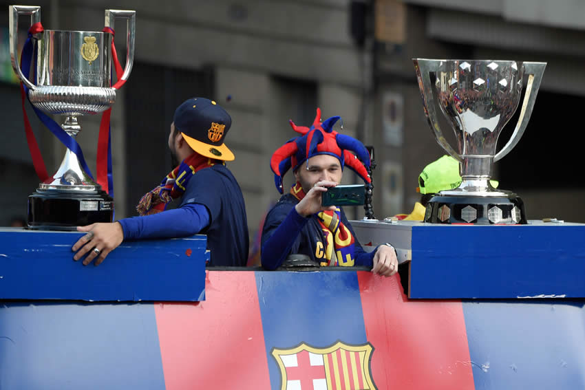 FC Barcelona celebra sus títulos de Liga España y Copa del Rey