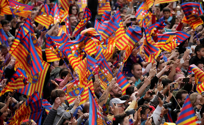 FC Barcelona celebra sus títulos de Liga España y Copa del Rey