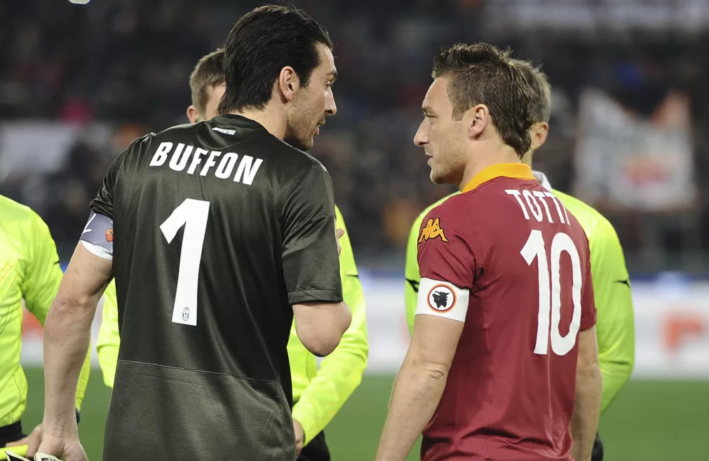 Buffon y Totti, amigos y rivales en la cancha
