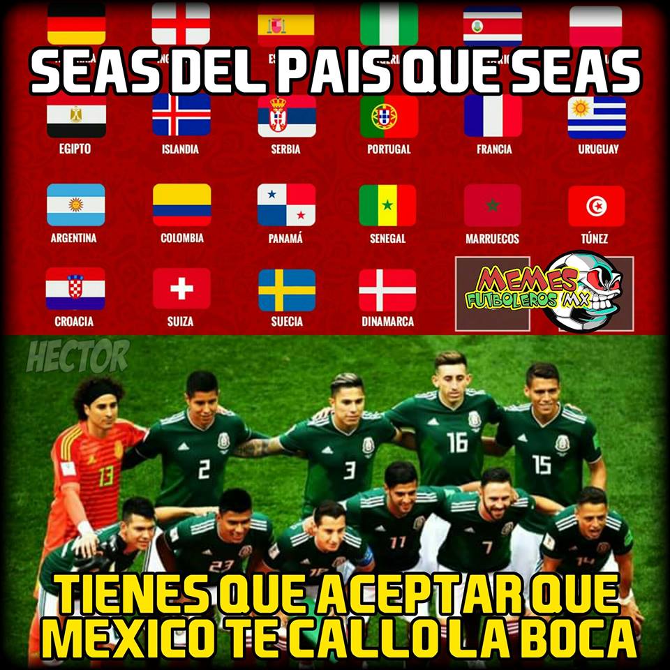 Los mejores memes del Alemania 0-1 México del Mundial Rusia 2018.