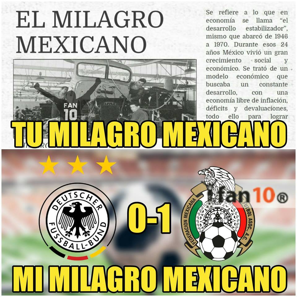 Los mejores memes del Alemania 0-1 México del Mundial Rusia 2018.