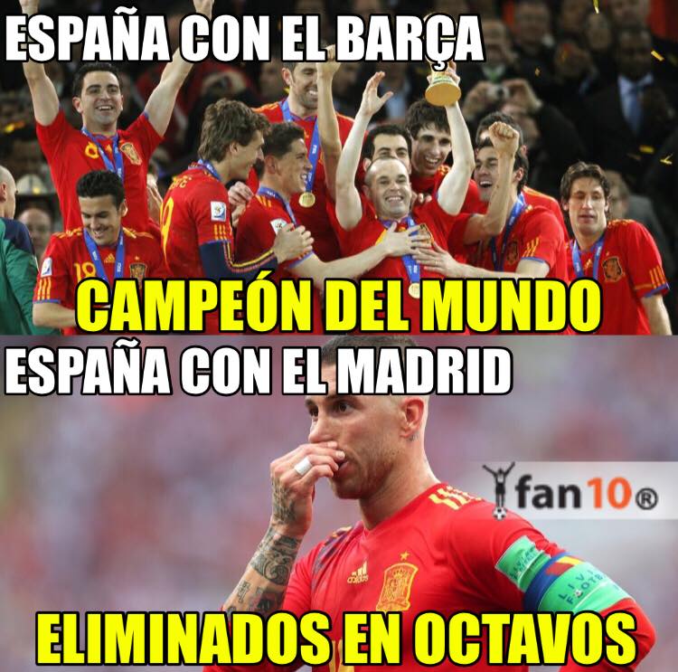 Los memes del España vs. Rusia y del Croacia vs. Dinamarca