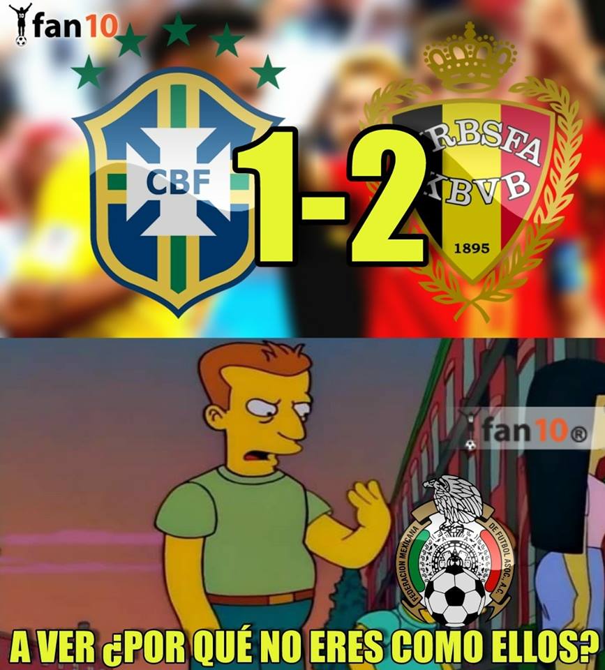 Memes del Brasil vs. Bélgica de Cuartos de Final