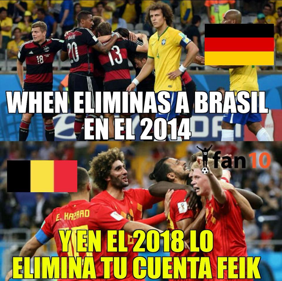 Memes del Brasil vs. Bélgica de Cuartos de Final