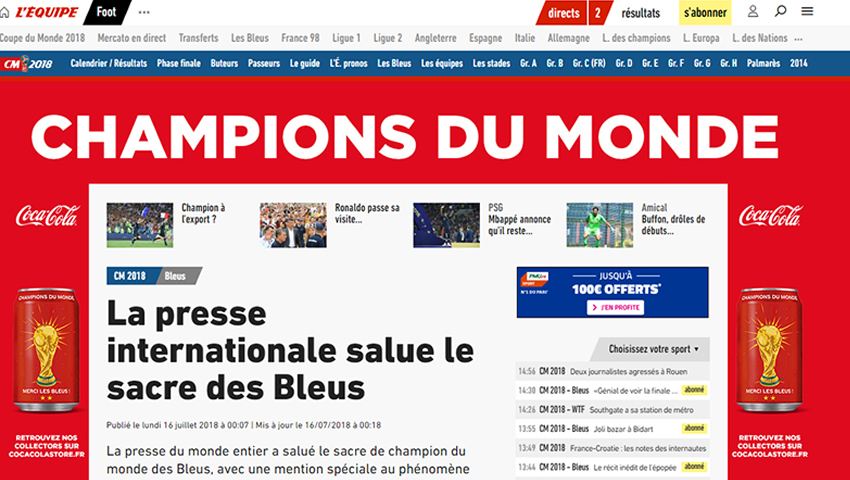 La prensa francesa se rindió ante la Selección Campeona del Mundo