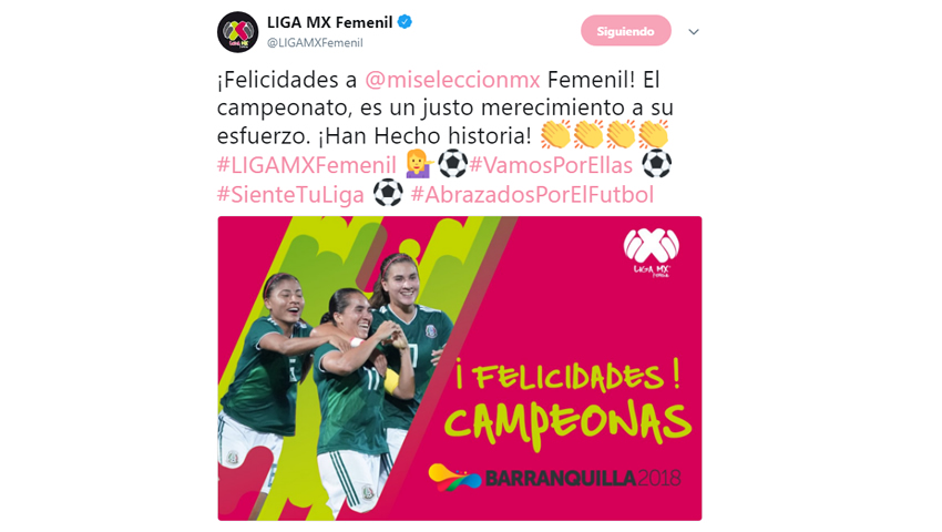México celebra al Tri Femenil por oro en Barranquilla