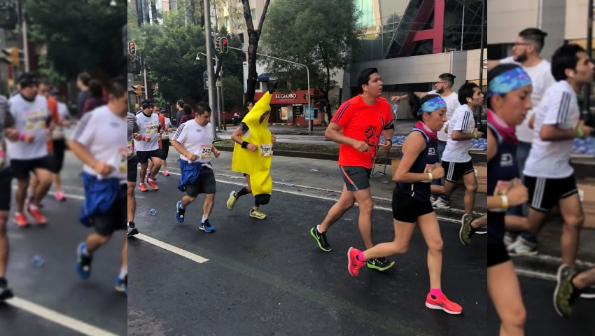 Algunos de los atuendos que lucieron participantes del Maratón CDMX 2018