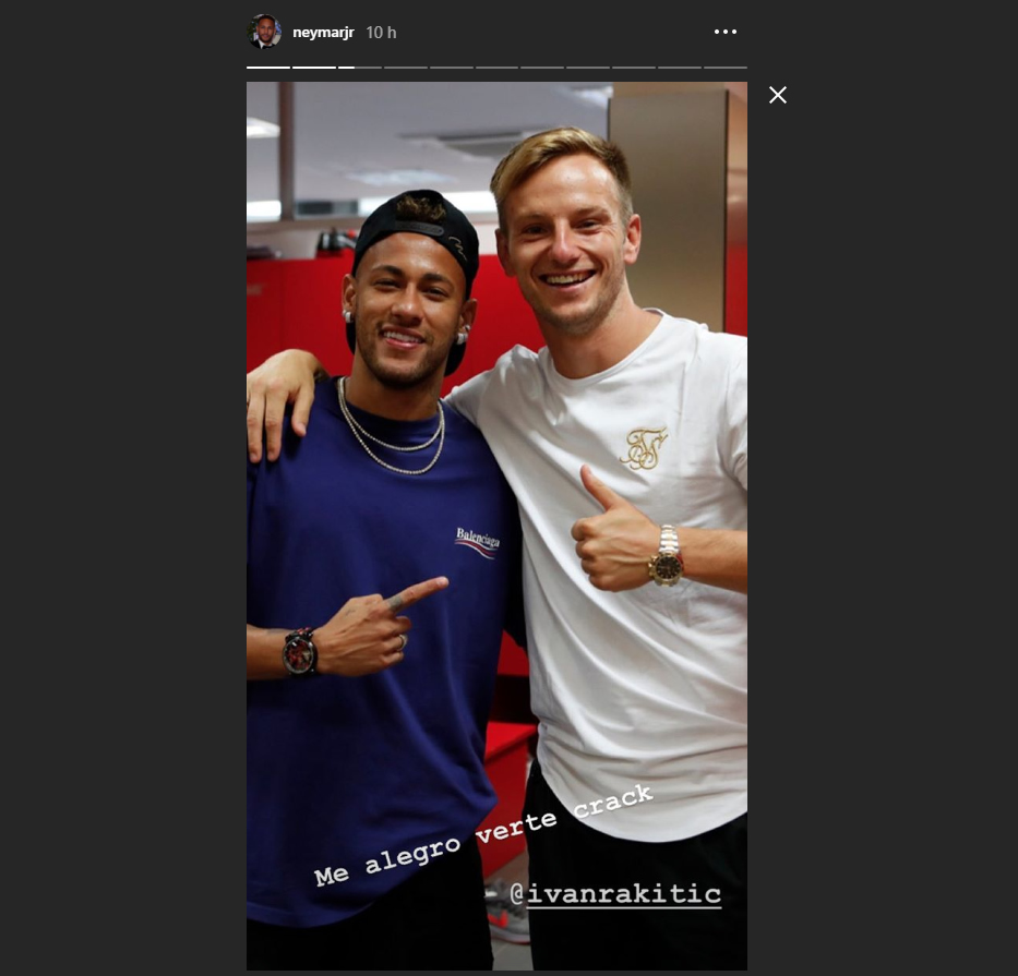 Neymar Jr. visitó el entrenamiento del Barcelona