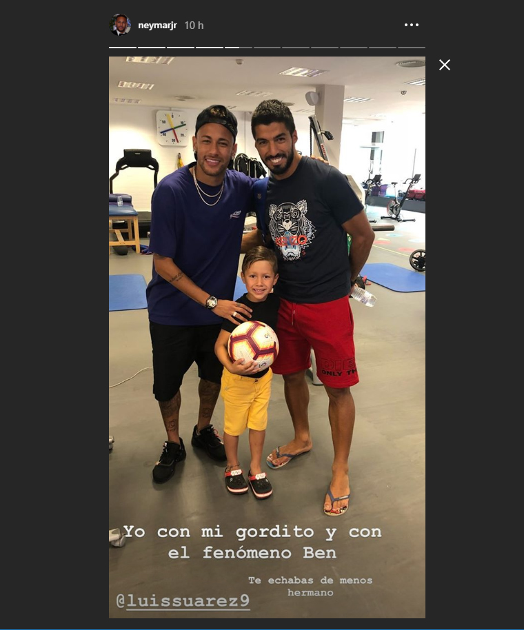 Neymar Jr. visitó el entrenamiento del Barcelona