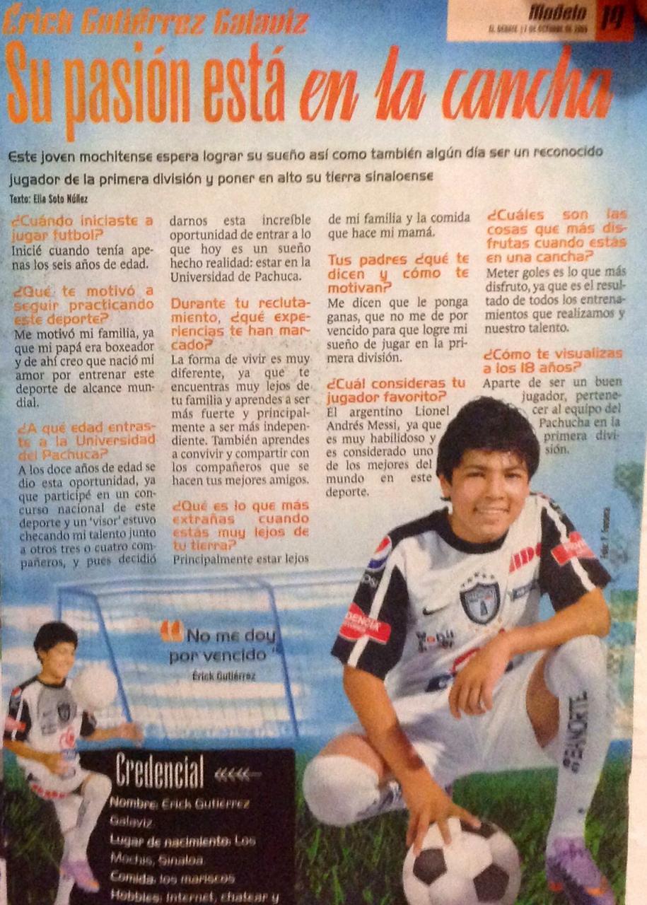 Erick Gutierrez y su historia en el futbol desde los seis años