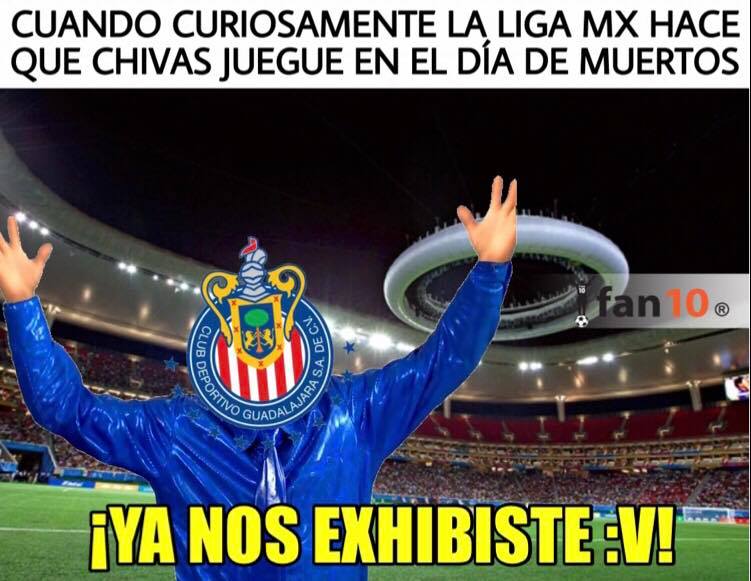 Chivas ama su disfraz de 'muerto' y Cruz Azul es el amo; memes de la Jornada 15