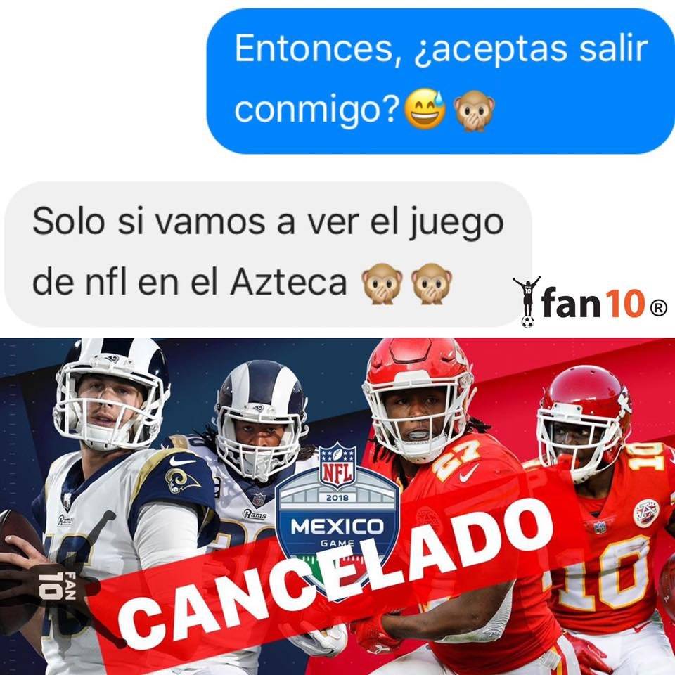 Mejores memes de la cancelación del partido NFL en México