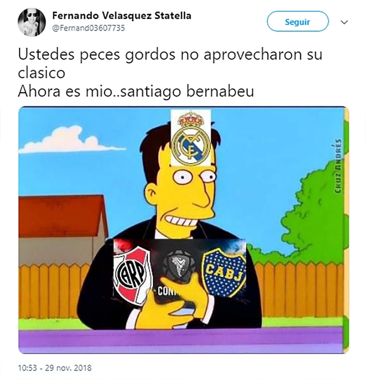 Memes del River vs Boca en el Bernabéu