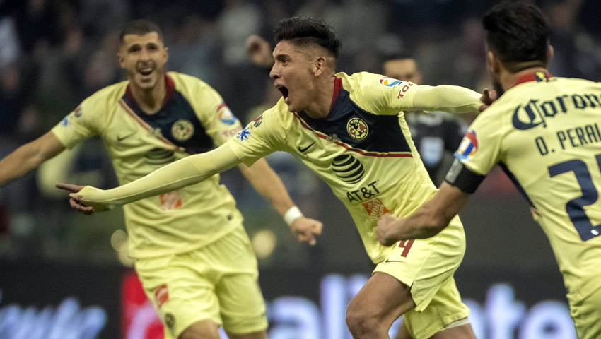 Edson Álvarez celebra gol en Gran Final de Liga MX del Apertura 2018.
