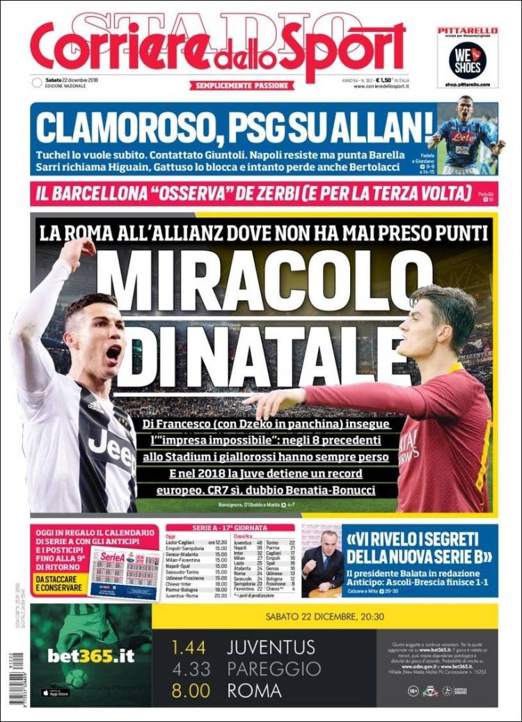 Corriere dello sport | El Papelón (22/12/2018)